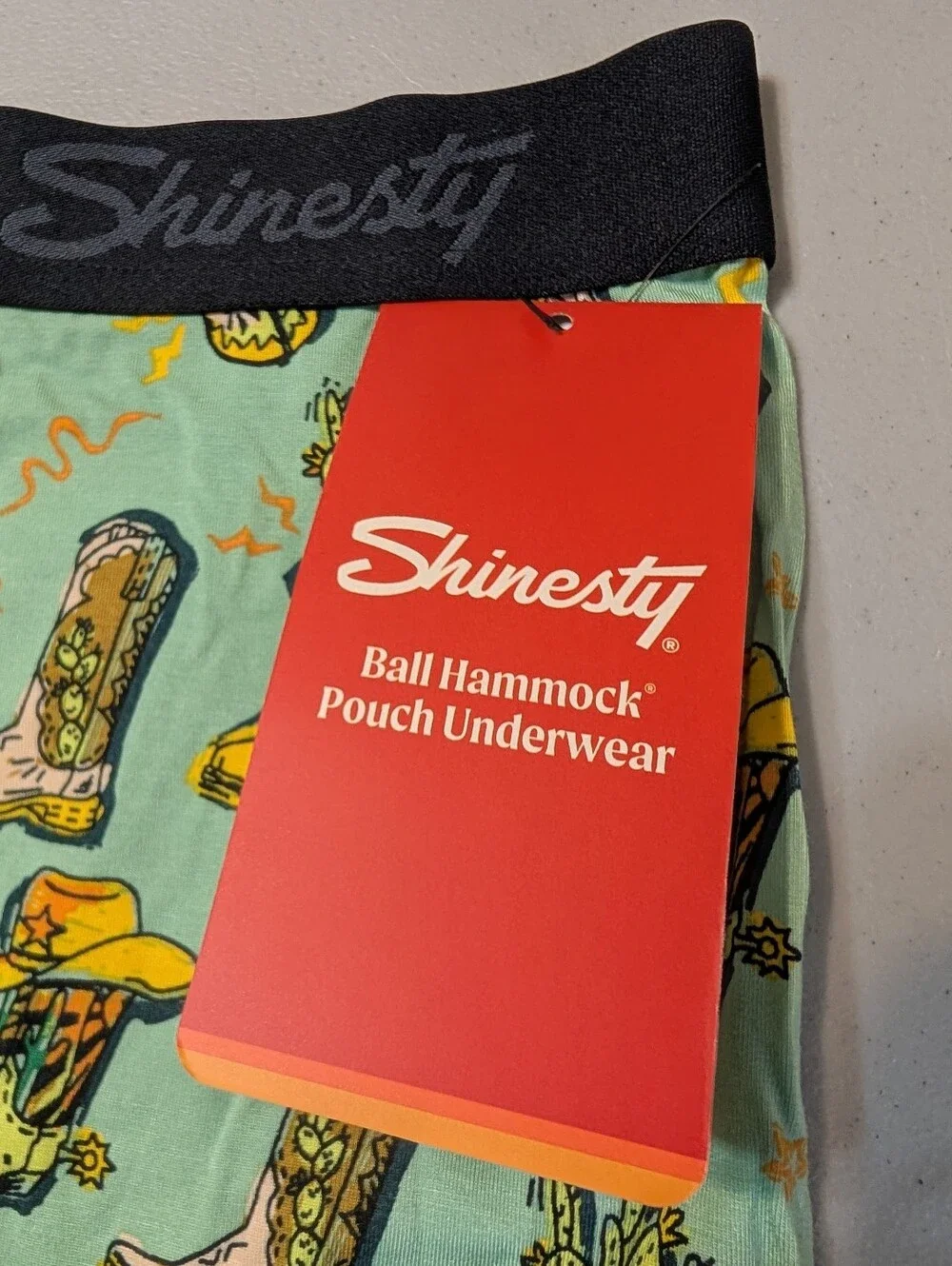 NWT Shinesty cowboy boots ball hammock underwear, XL